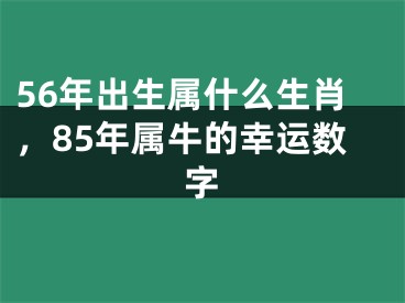 56年出生属什么生肖，85年属牛的幸运数字
