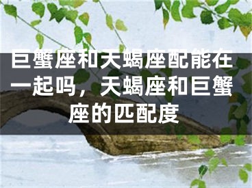 巨蟹座和天蝎座配能在一起吗，天蝎座和巨蟹座的匹配度