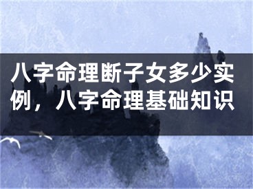 八字命理断子女多少实例，八字命理基础知识