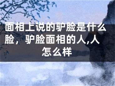 面相上说的驴脸是什么脸，驴脸面相的人,人怎么样
