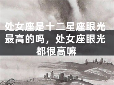 处女座是十二星座眼光最高的吗，处女座眼光都很高嘛