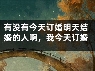 有没有今天订婚明天结婚的人啊，我今天订婚