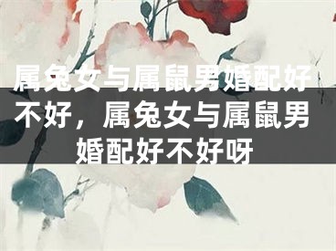 属兔女与属鼠男婚配好不好，属兔女与属鼠男婚配好不好呀