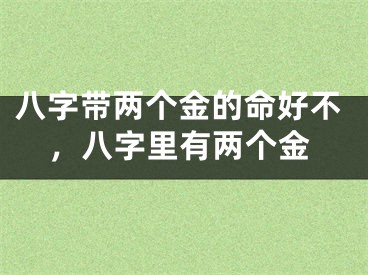 八字带两个金的命好不，八字里有两个金