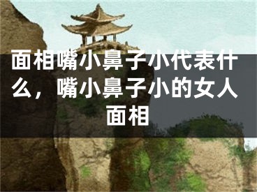 面相嘴小鼻子小代表什么，嘴小鼻子小的女人面相