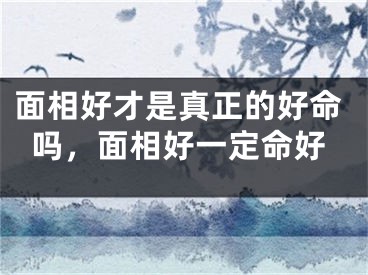 面相好才是真正的好命吗,面相好一定命好
