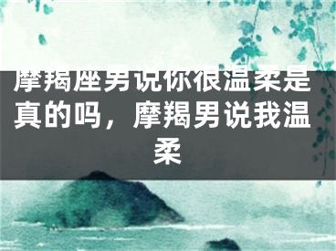 摩羯座男说你很温柔是真的吗,摩羯男说我温柔