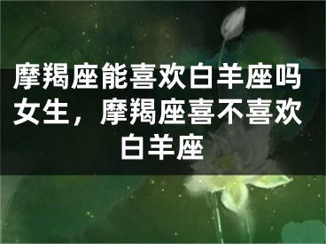 摩羯座能喜欢白羊座吗女生,摩羯座喜不喜欢白羊座