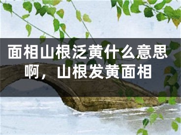 面相山根泛黄什么意思啊，山根发黄面相