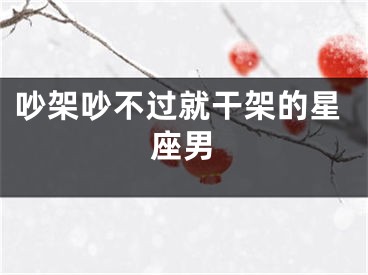 吵架吵不过就干架的星座男