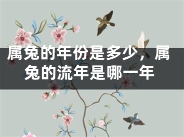 属兔的年份是多少，属兔的流年是哪一年