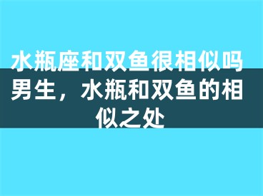 水瓶座和双鱼很相似吗男生,水瓶和双鱼的相似之处