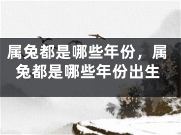 属兔都是哪些年份，属兔都是哪些年份出生