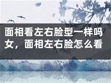 面相看左右脸型一样吗女，面相左右脸怎么看