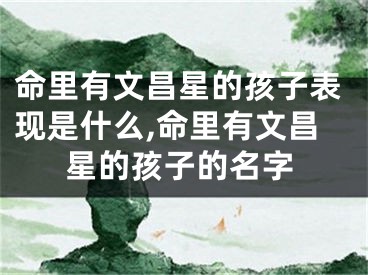 命里有文昌星的孩子表现是什么,命里有文昌星的孩子的名字