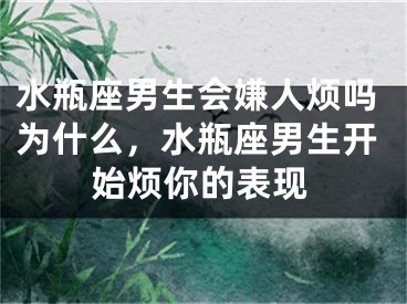 水瓶座男生会嫌人烦吗为什么，水瓶座男生开始烦你的表现