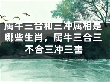 属牛三合和三冲属相是哪些生肖，属牛三合三不合三冲三害