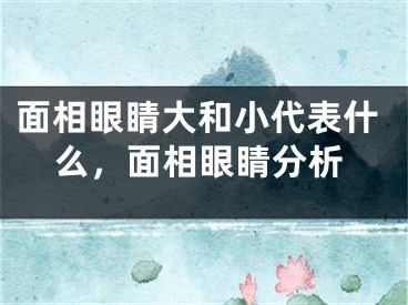 面相眼睛大和小代表什么，面相眼睛分析
