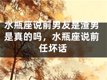 水瓶座说前男友是渣男是真的吗，水瓶座说前任坏话