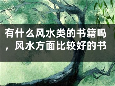 有什么风水类的书籍吗，风水方面比较好的书