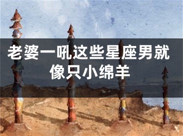 老婆一吼这些星座男就像只小绵羊