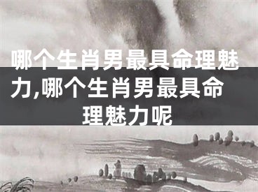 哪个生肖男最具命理魅力,哪个生肖男最具命理魅力呢