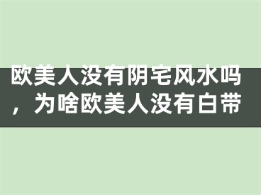 欧美人没有阴宅风水吗，为啥欧美人没有白带