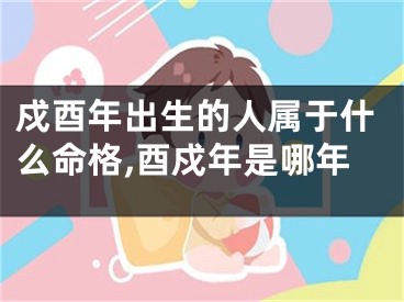 戍酉年出生的人属于什么命格,酉戍年是哪年