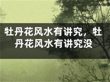 牡丹花风水有讲究，牡丹花风水有讲究没