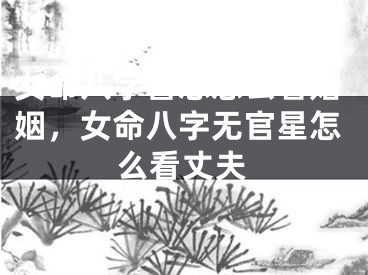 女命八字喜忌怎么看婚姻，女命八字无官星怎么看丈夫