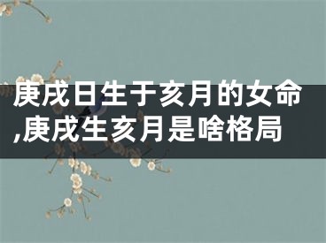 庚戌日生于亥月的女命,庚戌生亥月是啥格局