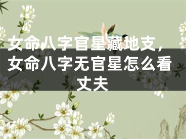 女命八字官星藏地支，女命八字无官星怎么看丈夫