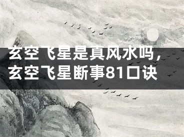 玄空飞星是真风水吗,玄空飞星断事81口诀