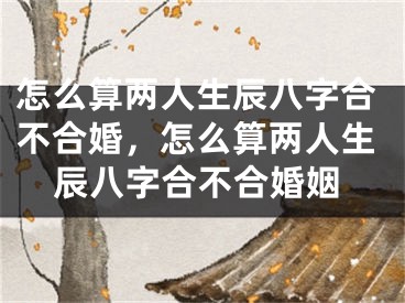 怎么算两人生辰八字合不合婚，怎么算两人生辰八字合不合婚姻