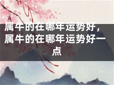 属牛的在哪年运势好，属牛的在哪年运势好一点