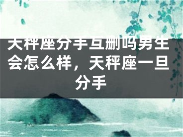 天秤座分手互删吗男生会怎么样,天秤座一旦分手