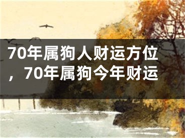 70年属狗人财运方位,70年属狗今年财运