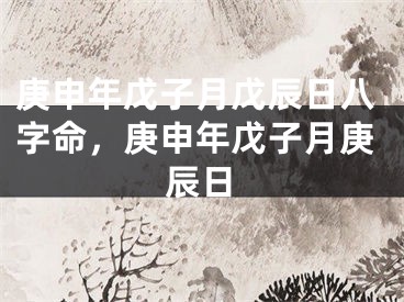庚申年戊子月戊辰日八字命,庚申年戊子月庚辰日