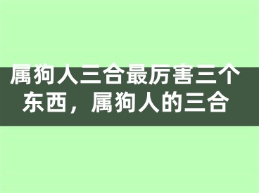 属狗人三合最厉害三个东西，属狗人的三合