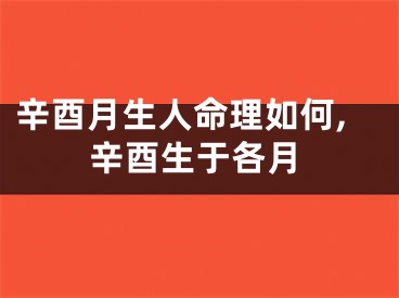 辛酉月生人命理如何,辛酉生于各月