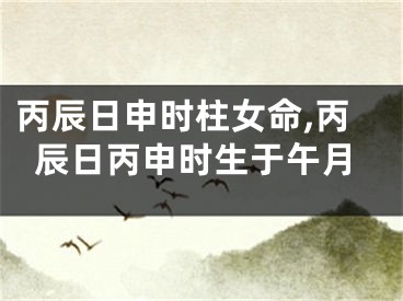 丙辰日申时柱女命,丙辰日丙申时生于午月