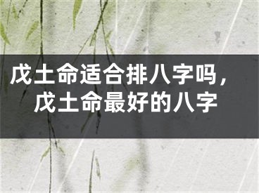 戊土命适合排八字吗，戊土命最好的八字