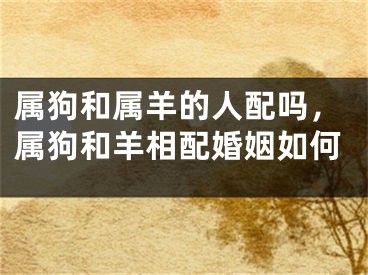 属狗和属羊的人配吗，属狗和羊相配婚姻如何