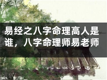 易经之八字命理高人是谁，八字命理师易老师