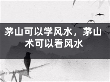 茅山可以学风水，茅山术可以看风水