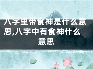 八字里带食神是什么意思,八字中有食神什么意思