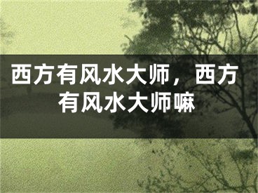 西方有风水大师，西方有风水大师嘛