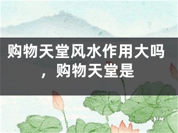 购物天堂风水作用大吗，购物天堂是