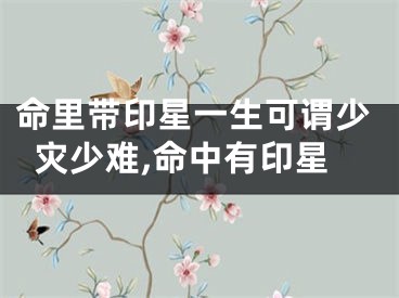 命里带印星一生可谓少灾少难,命中有印星