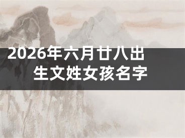 2026年六月廿八出生文姓女孩名字